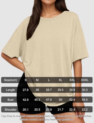 Image of Siimcuzy 2 /4 Pack Oversized Tshirts for Women Short Sleeves Workout Tops