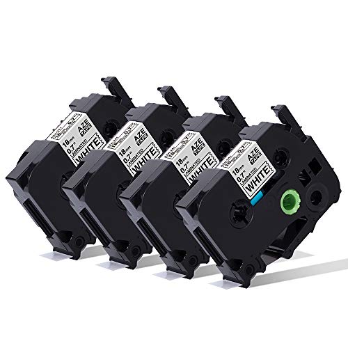 Markurlife Kompatible Beschriftungsband als Ersatz für Brother TZe-241 TZ 241,TZe Schriftband 18mm 0.7 für Brother P-Touch D400 PT-1830 D600 2430 P700,Laminiert Band,Schwarze auf weißem,4er-Pack