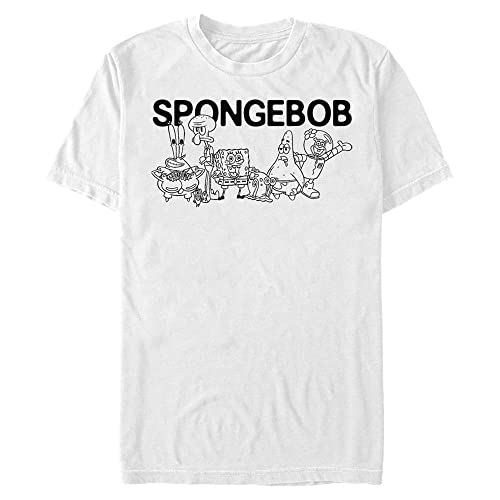 T-shirt Bob l'éponge Nickelodeon pour homme grande taille en coton coupe crew