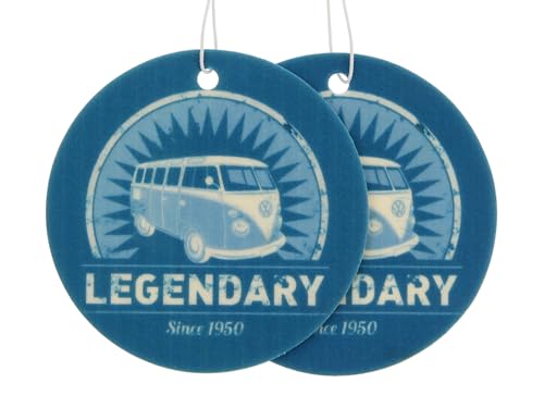 BRISA VW Collection - Volkswagen Air Freshener, Room Freshener, Deodorizer for Cars T1 Bus Campervan Motif (Fresh/Blue/Set of 2)