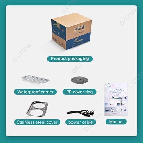 Digital Thermostatic Lab Water Bath - Precision Heating 0.01℃, Electric Water Bath Heater with Digital Display & Protective Lid, Ideal for Scientific Research & Experiments