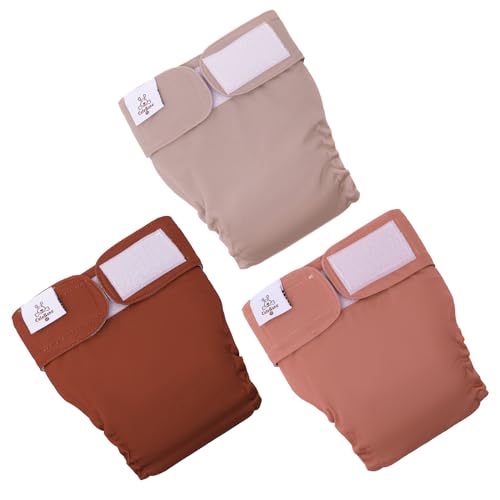 Image of CuteBone Washable Dog Diapers Female No Tail Hole 3 Pack Reusable Doggie Period Training Pants for Docked-Tail Frenchie French Bulldog Boston Terrier Without Tail WWD22L