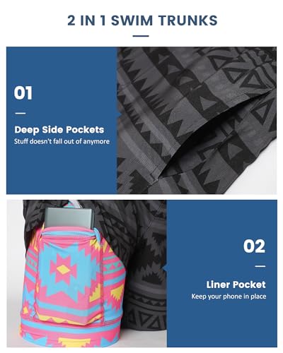 maamgic Mens 5 Inch Stretch Swimming Shorts Compression Liner Swim Trunks Swimwear Bathing Suits Beach Wear Swim Suits4