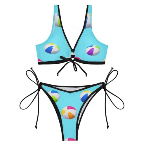 Bikini de cuerda para bronceado óptimo en verano azul 4