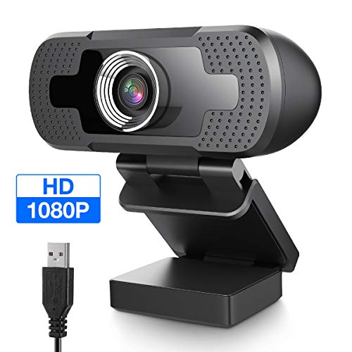 EIVOTOR USB Webcam 1080P con Microfono Full HD Telecamera PC Desktop Streaming Webcam per Registrazione, Zoom, Youtube, Skype, Videochiamate, Studio, Conferenza, Supporta Windows, Android, Linux