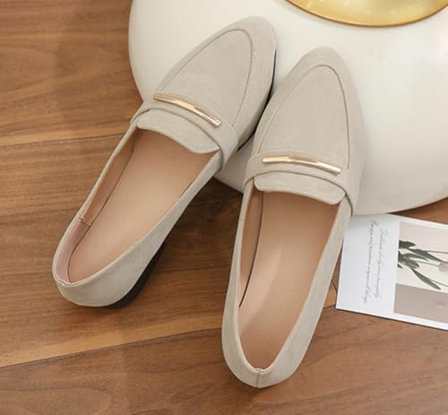 Niction Women’s Flat Shoes Comfortable Faux Suede Pointed Toe Slip On Casual Ballet Flats Daily Dress Work Loafers Mary Jane Flats for Women2