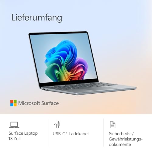 Microsoft Surface Laptop | Copilot+ PC | 13” LCD Touchscreen | Snapdragon® X Plus | 16GB RAM | 512GB Speicher | Neuestes Modell | Ozean