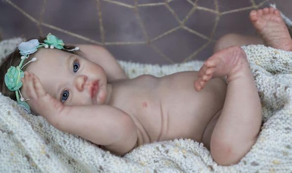 Zero pam Reborn Baby Vollsilikon Lebensecht, Silikon Baby Mädchen-45CM Lebensechte Babypuppen Puppe Echt Reborn Puppen Lebensecht Silikon Babys Echt Aussehende – Bild 7