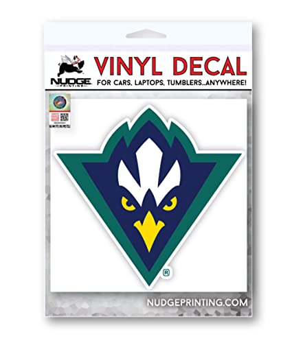Image of UNCW North Carolina Wilmington Seahawks Mascot Head Triangle Logo Weatherproof Vinyl Sticker Car Decal from Nudge Printing