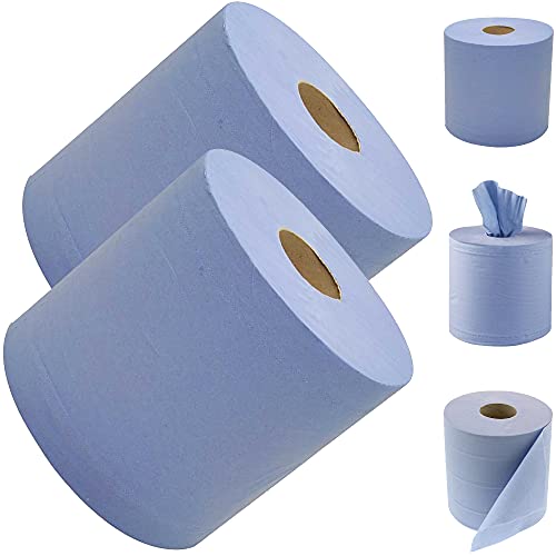 BBP Express Blue Roll 2Ply Centre Feed Kitchen Cleaning Tissue Paper (12 Rolls x Pack, Blue Centre Feed Roll)