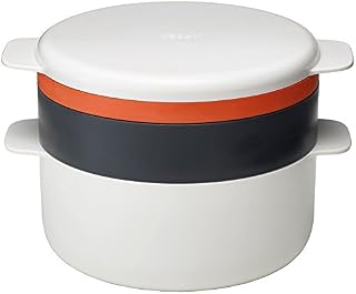 Joseph Joseph 45001 M-Cuisine 4-Piece Stackable Microwave Cooking Set - Stone/Orange