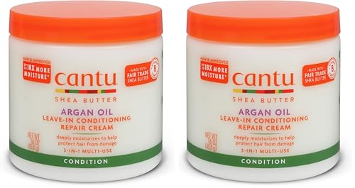 Cantu Leave-In Conditioning Repair Cream, 16 oz - Argan Oil - Pack of 2