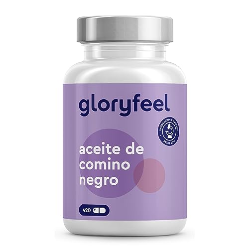 Aceite de Comino Negro (Nigella sativa) 1000mg - 420 Cápsulas - Original de Egipto - Prensado al frío 80% ácidos grasos insaturados y vitamina E - Producción probada en laboratorio alemán