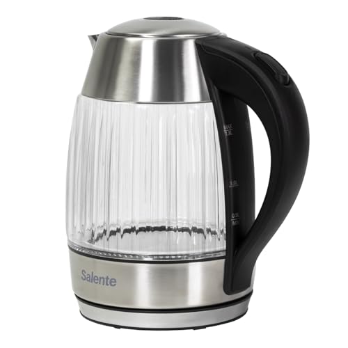 Tetera eléctrica StripeGlass 1.8 L acero y vidrio rojo miniatura 4