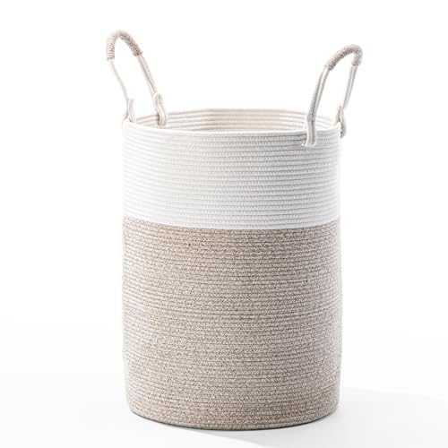 Laundry Hamper Basket, Woven Cotton Rope Blanket Basket, Nursery Storage