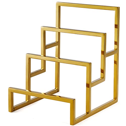 K Kaidiyin Polished Gold 3-Layer Wallet Display Rack Metal Clutch Holder Retail Store Wallet Display Rack Show Wallet Rack #TOP5