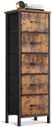 Coleshome Comoda Dormitorio, Comoda Estrecha y Alta con 5 Cajones...