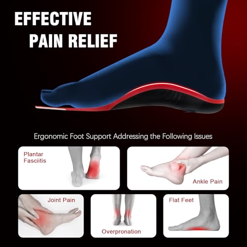 Plantar Fasciitis Orthotic Insole for Flat Feet, High Arch Support Inserts Women Men, 240 lb Heavy Duty Work Boot Insoles for Men, Arch Pain, Plantar Fasciitis Relief, Shock Absorb, 1 Pair2