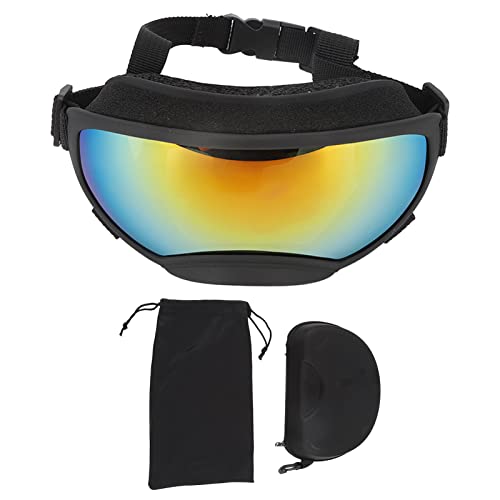 Lunettes de soleil pour grand chien avec élastique réglable et protection UV en PVC noir
