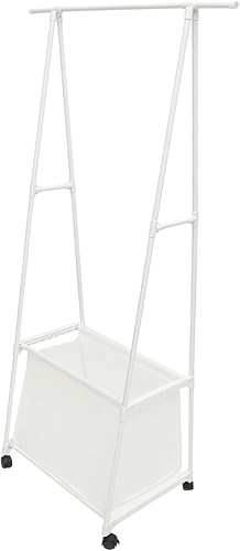 Perchero colgante con ruedas, carrito de almacenamiento con ruedas, perchero para secar ropa con cesta, organizador de ropa rodante, soporte para