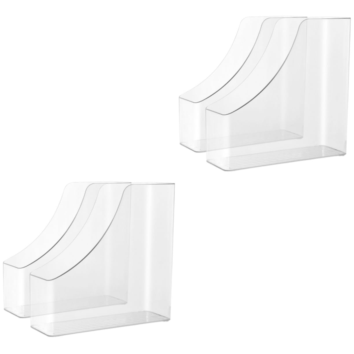 jojofuny 4 piezas Soporte Transparente para Archivos y de Escritorio Organizador de Revistas y Carpetas de Diseño y Duradero para Oficina y Estudio