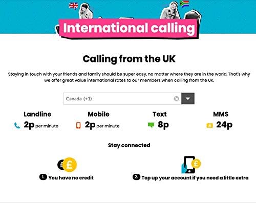 Miniatura 5 de GiffGaff Tarjeta SIM PAYG del Reino Unido para visitar el Reino Unido y Europa con bono de 5 libras, activa mientras está en CA, 12  para