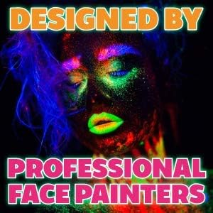 Kraze FX Dome Stroke - Bright Neon (25 gm), Water Activated, Professional UV Glow Blacklight Reactive Face and Body Painting Rainbow Cakes, Hypoallergenic, Safe, 1-Stroke Split Cake - Image 9