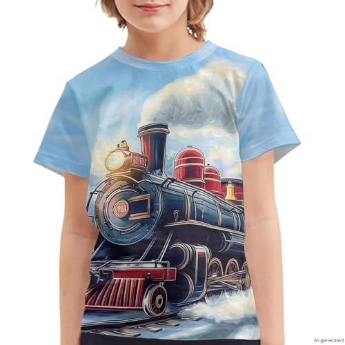 Image of WELLFLYHOM Kids Tshirts Girls Boys Short Sleeve Crewneck Tees Shirts Casual Sport Pullover Tops Size 3-16 Years