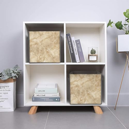 Bacs de rangement pliables marbre beige pour optimiser les placards