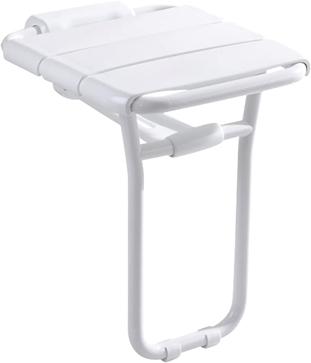 Siège de douche pliant mural blanc pour PMR et seniors