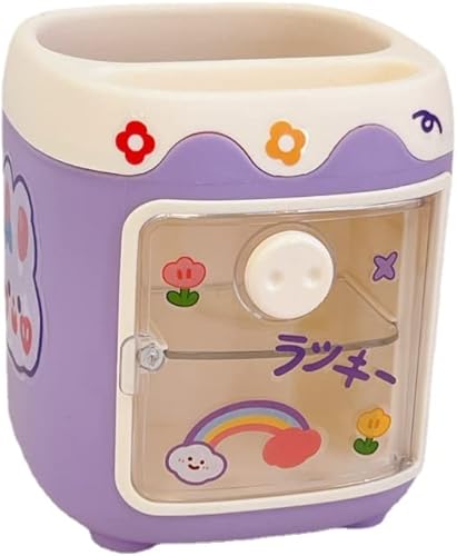 Miniatura 9 de El soporte para bolígrafos Kawaii de cerdo viene con bonitas calcomanías, estética, cubo de almacenamiento multifuncional, papelería de escritorio