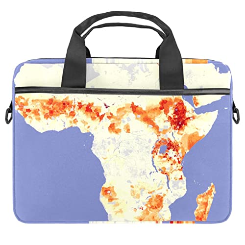 Sacoche bandoulière ordinateur 13 à 14.5 pouces motif carte Afrique