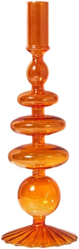 candlesticks Candelabra Candlesticks HoldersRetro Glass Classic Craft Candlesticks Holders for Wedding Decorations Glass Candle Holder Fireplace Decor Candle，5