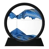 Moving Sand Art, 3D Dynamic Sand Art Liquid Motion, Moving Sand Art Picture Round Glass 3D Deep Sea