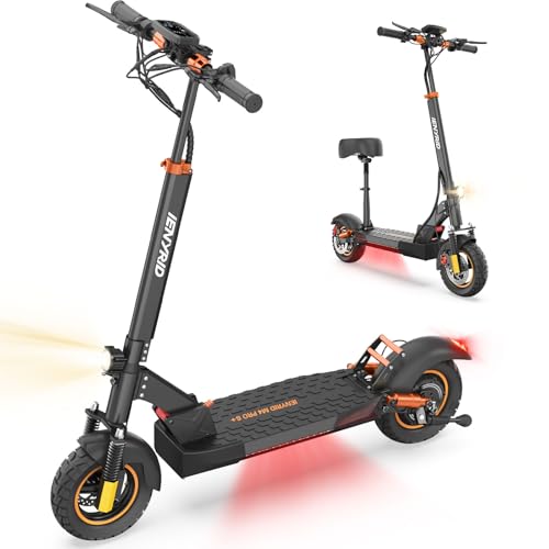 iENYRID Electric Scooter Adults, Commute E Scooter with Seat 1000w Peak Output Motor 28mph Top Speed 30miles Max Range 10'' Air Tires, 48V/12.5Ah Battery, Dual Suspension, Portable Fast Escooter