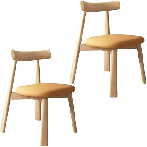 Miniatura 61 de YVYKFZD Sillas de comedor de madera maciza, sillas de cocina de mediados de siglo, silla de comedor sin brazos, silla tapizada de cuero, para Negro
