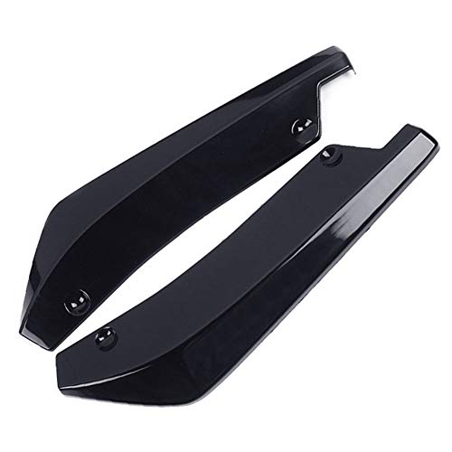 2 Pcs Noir brillant Arrière Canard Spoiler Lèvre, MoreChioce Diffuseur de Lèvre de Pare-Chocs Arrière Universel en Fibre de Carbone Séparateur Canard Protecteur à Lèvre Arrière Spoiler Modification