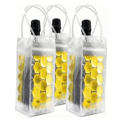 Bolsa enfriadora de vino, bolsa de hielo para botella de vino y cerveza enfriamiento instantáneo y mantiene tu bebida fría, mantiene fresca y fría, vino champán (amarillo)