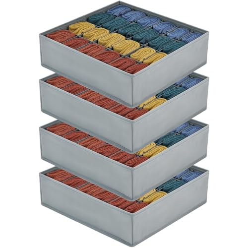 DIMJ Organizer Cassetti, Set di 4 Pieghevole Divisori per Cassetti