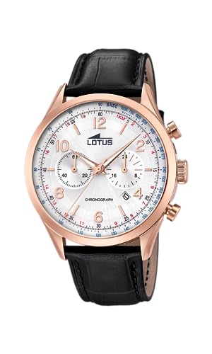 Montre Lotus 18558/2 pour homme avec boîtier rose et bracelet en cuir noir