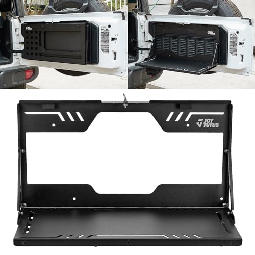 JOYTUTUS Tailgate Table for Wrangler JL JLU 2018-2026 Rear Trunk Foldable Cargo Shelf Storage Molle Panel Wrangler Camping Accessories Support up to 88lb Storage Cargo Luggage Holder Carrier