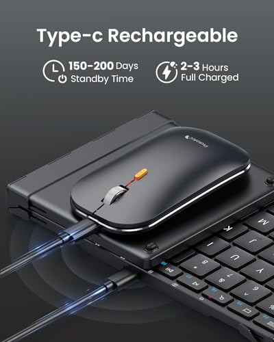 Image of ProtoArc XKM01 Full-Size Foldable Keyboard Mouse Combo for Travel - Black