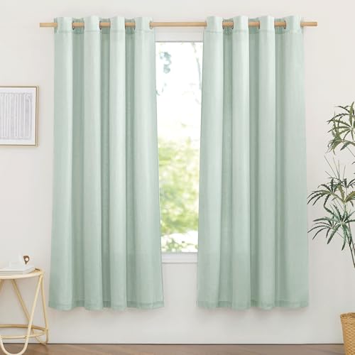 PONY DANCE Tende Lino Filtro Luce per Salotto Eleganti L140 x A160 cm