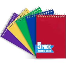 1InTheOffice Wirebound Memo Pads, 4" x 6", College, Assorted, 50 Sheets/Pad, 5 Pads