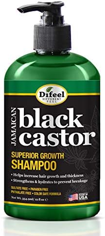 Difeel Superior Growth Jamaican Black Castor Shampoo 12 oz. - Sulfate Free Shampoo made with Natural Ingredients