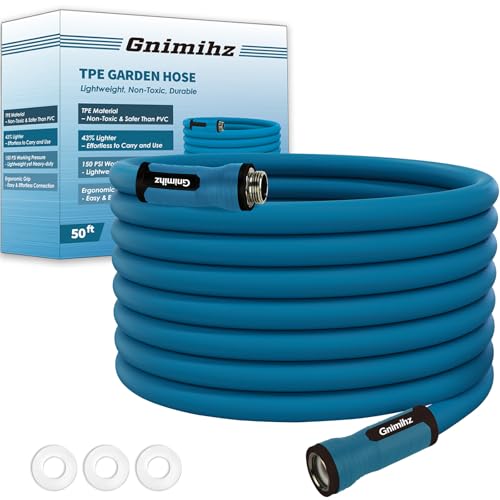 Gnimihz Garden Hose 5/8 in x 50 ft, Made of TPE...