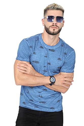 Image of fanideaz Mens Cotton Half Sleeve Striped Round Neck T Shirt