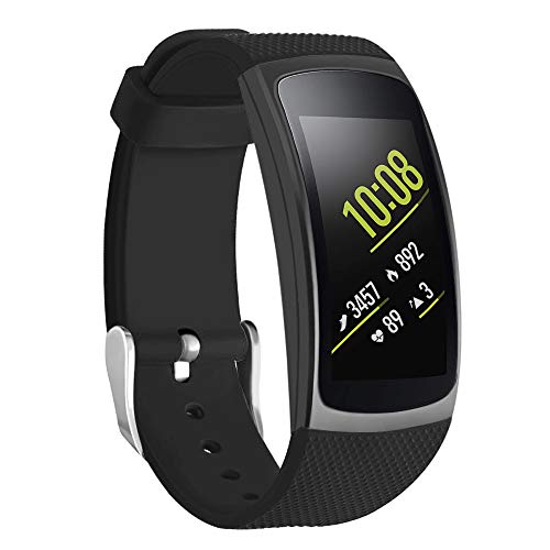 Isabake for Gear Fit 2 Correa/Gear Fit 2 Pro Correa, Correa de Reloj de Silicona Suave para Samsung SM-R365 Band/SM-R365 Watch Band (Negro)