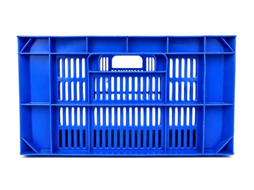Image of ARISTO Portable and Stackable Plastic Storage Container Box Crate 64225 SP designed for multipurpose storage Blue