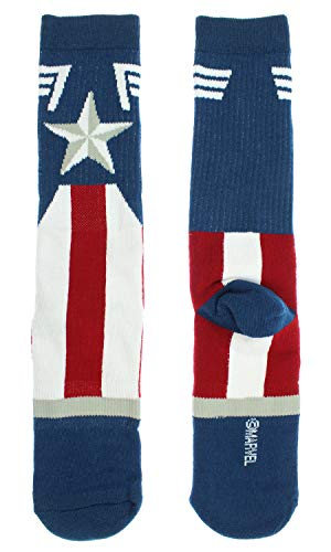 Marvel Captain America Mens Socks Costume Stars And Stripes Crew Sock 1 Pair